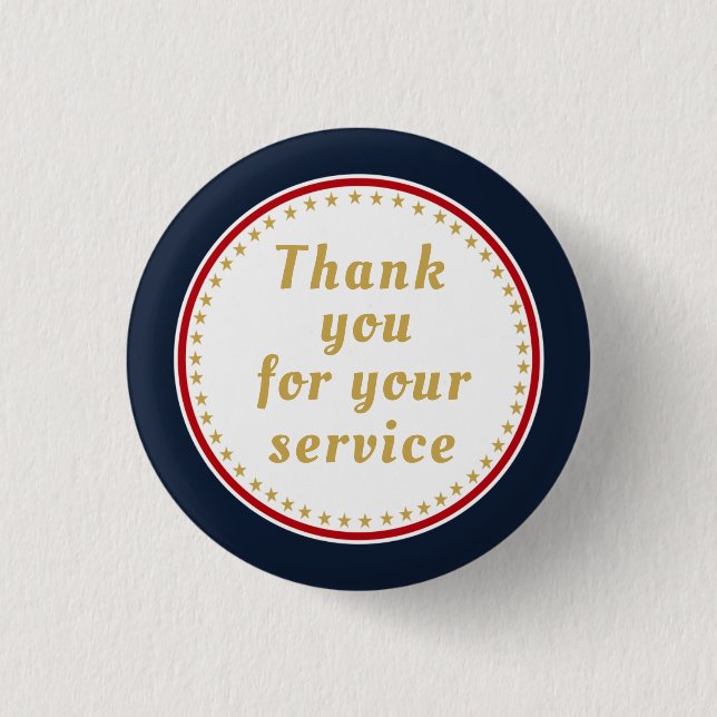 Active Duty Retired Military Police Fire Thank You 3 Cm Round Badge (Front)
