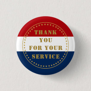 Active Duty Veteran Military Police Fire Thank You 3 Cm Round Badge