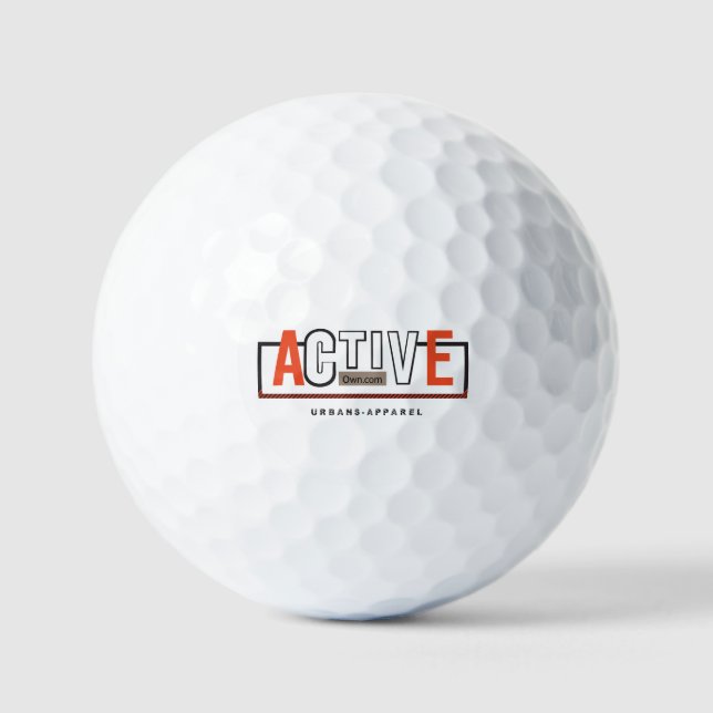 Active Mode On – Stay Fit Stay Moving Design Golf Balls (Front)
