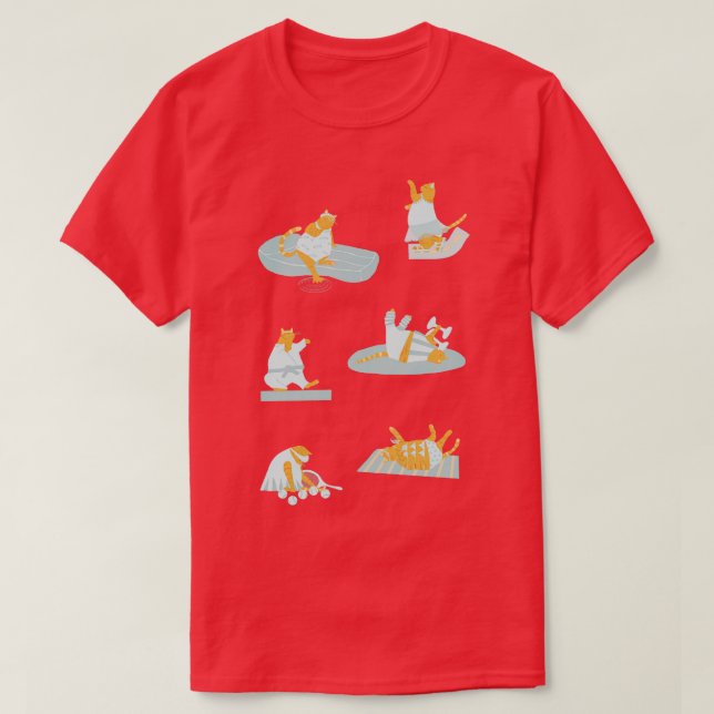 Active Orange Cats T-Shirt (Design Front)