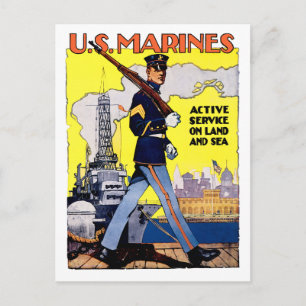 Active Service on Land and Sea Postcard