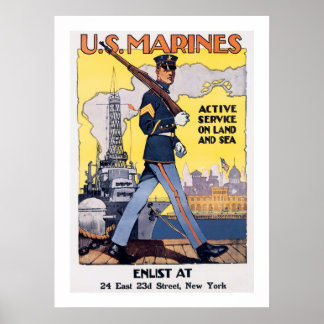 Active Service on Land and Sea Poster
