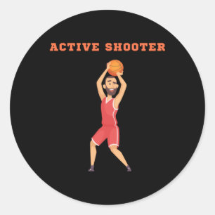 Active Shooter Basketball 10 Classic Round Sticker