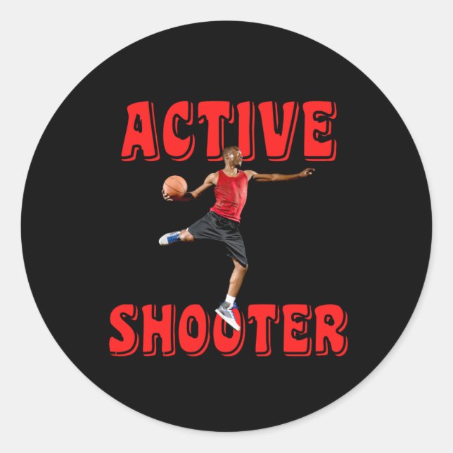 Active Shooter Basketball 4  Classic Round Sticker (Front)