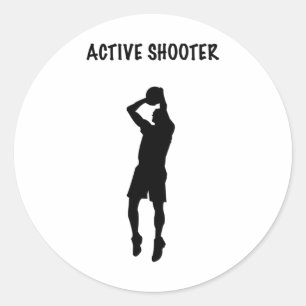 Active Shooter Basketball 6 Classic Round Sticker