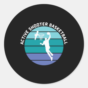 Active Shooter Basketball 9 Classic Round Sticker