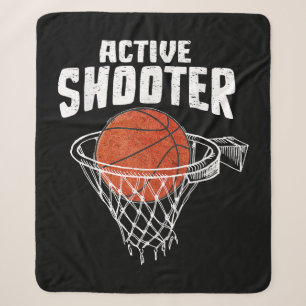Active Shooter Basketball Lovers Men Women Basketb Sherpa Blanket