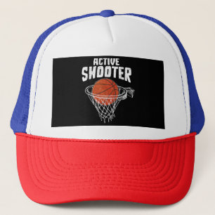 Active Shooter Basketball Lovers Men Women Basketb Trucker Hat