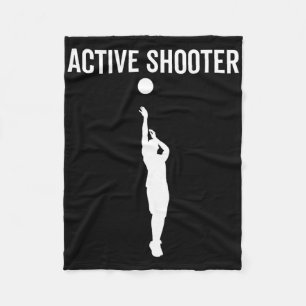 Active Shooter Bysketbyll Fun Sport Lover Humour 1 Fleece Blanket