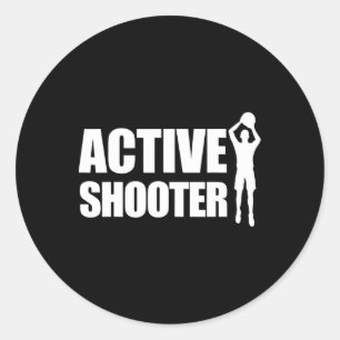 Active Shooter Bysketbyll Player Bysketbyll Active Classic Round Sticker