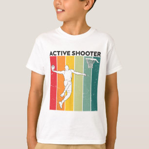 Active Shooter Sketll Player Retro Vintage Sunset  T-Shirt