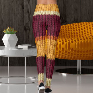 Active Women Knit Blanket Texture Graphic Pattern Leggings