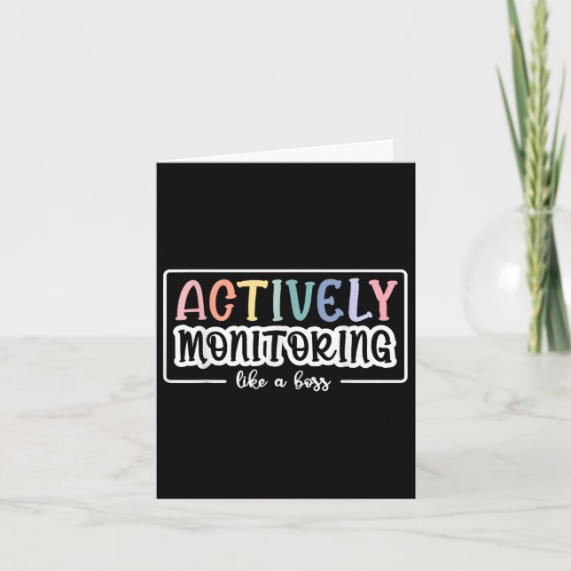Actively Monitoring Like A Boss Funny Teacher Test Card (Front)