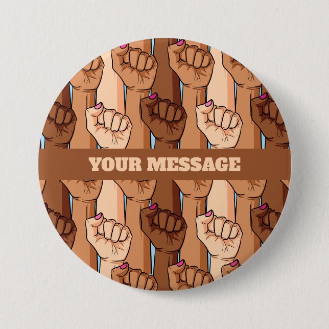 Activism United Peaceful Protest Button (Front)