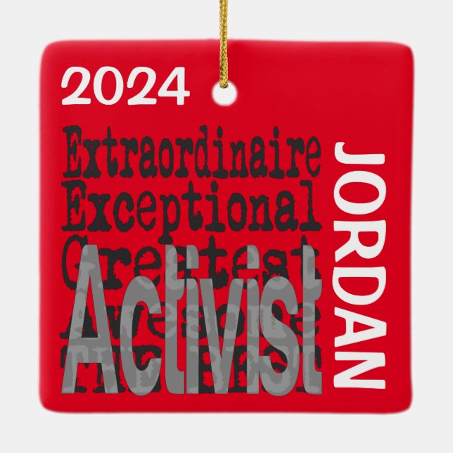 Activist Extraordinaire CUSTOM Ceramic Ornament (Back)