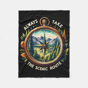 Activities Always Take The Scenic Route Comp Outdo Fleece Blanket