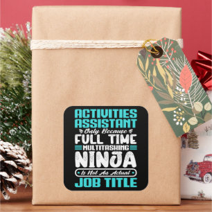 Activities Assistant Job Title Profession Skills Square Sticker