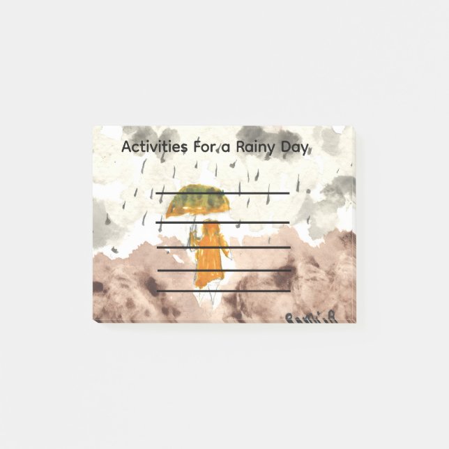 Activities for a rainy day post it notes (Front)