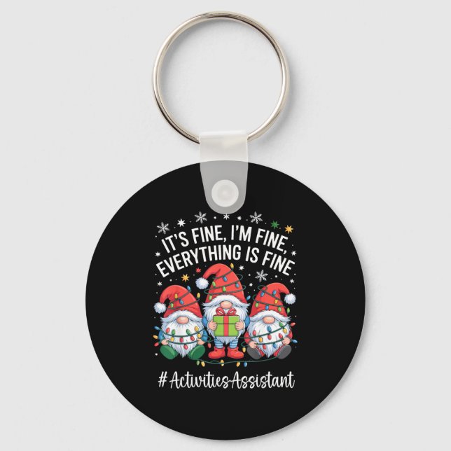 Activities Istant Gnome Everything Is Fine Christm Key Ring (Front)