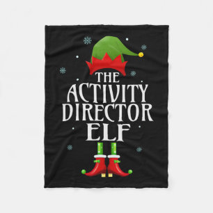 Activity Director Elf Xmas Funny Family Matching C Fleece Blanket