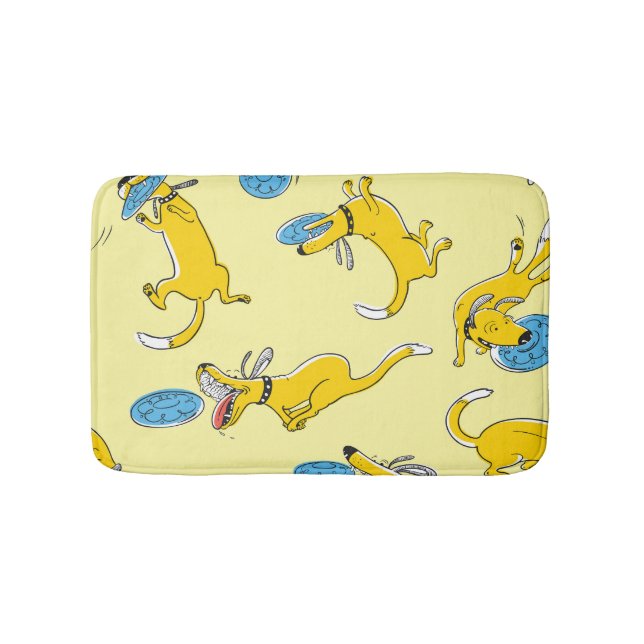 Activity dogs: frisbee sports pattern bath mat (Front)