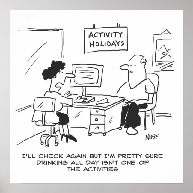 Activity holidays don't include drinking all day poster (Front)