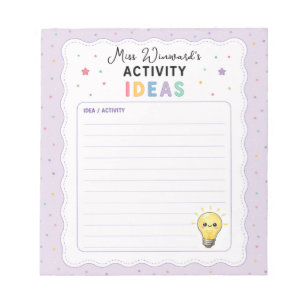 Activity Ideas Teacher Planner Notepad