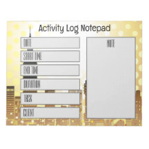 Activity Log Daily Task Time Record Notepad