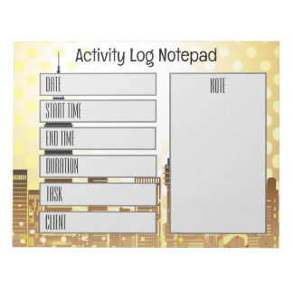 Activity Log Daily Task Time Record Notepad