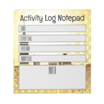 Activity Log Daily Task Time Record Notepad