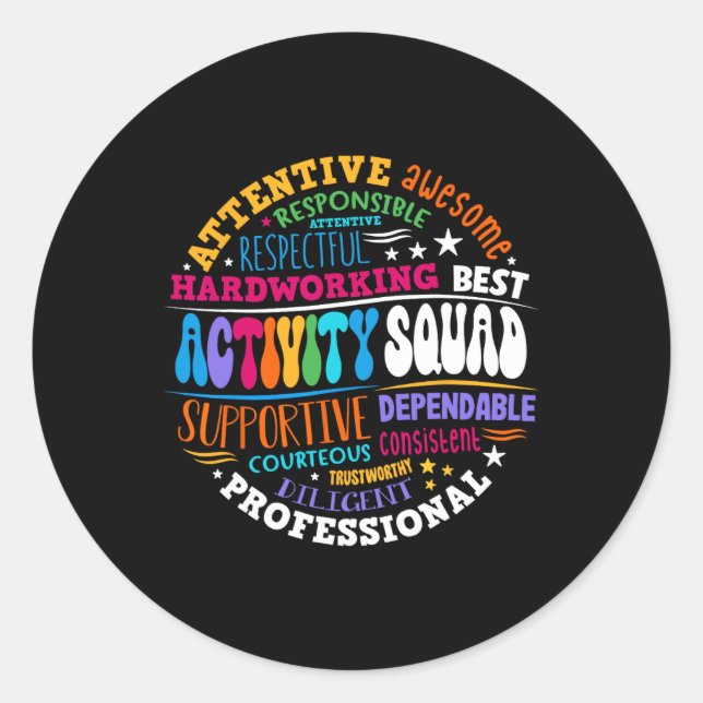 Activity Squad Istant Team Professionals Week Dire Classic Round Sticker (Front)