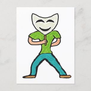 Actor Acting With Mask Postcard