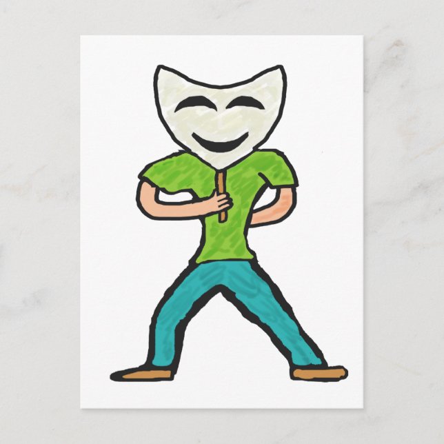 Actor Acting With Mask Postcard (Front)