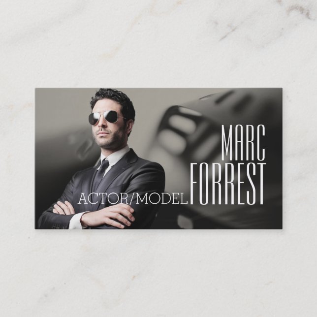 Actor Actress Model Headshot Filming Theatre Business Card (Front)