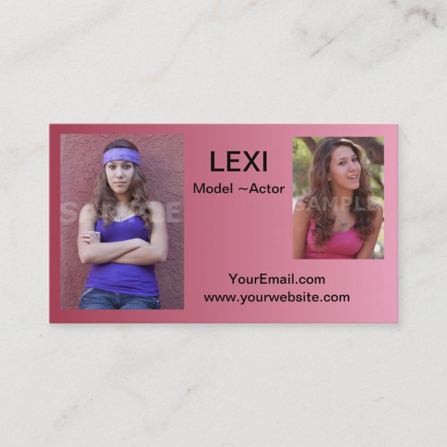 Actor Business Cards Headshots Photo Cards (Front)