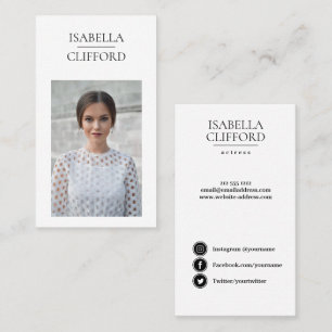 Actor Dancer Model  Vertical Photo Social Media Business Card