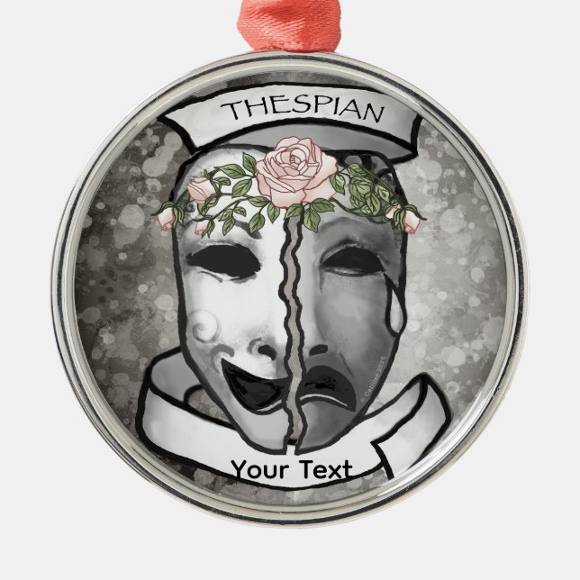 Actor Half Masks Metal Tree Decoration (Front)