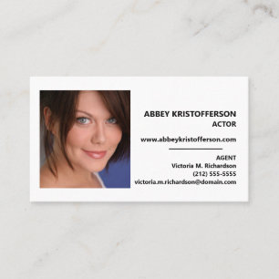 Actor Headshot Agent Information Horizontal Business Card