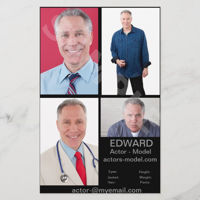 Actor Headshot Cards (Front)