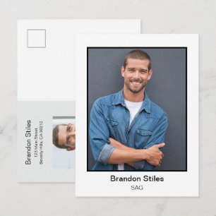 Actor Headshot Photo Postcard