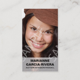Actor Headshots White Transparent Panel Business Card