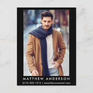 Actor Model 2 Photo Postcard - Blk