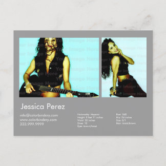Actor Model 2 Shot Light Grey Headshot Card