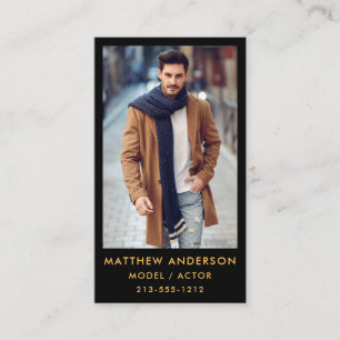Actor Model Colour Photo Business Card - Gold