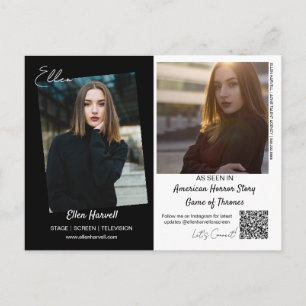 Actor Model Composite 3 Photo Promo Card Postcard