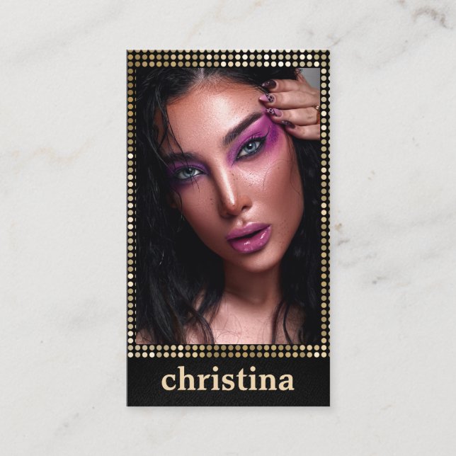 Actor model dancer photo trendy contemporary bold  business card (Front)