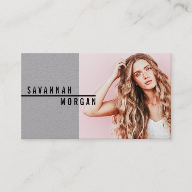 Actor model dancer photo trendy contemporary kraft business card (Front)