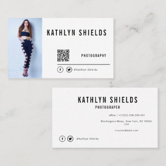 Actor model minimalist photo trendy business card