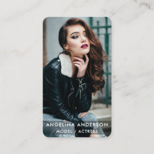 Actor Model Photo Modern Blk R Business Card