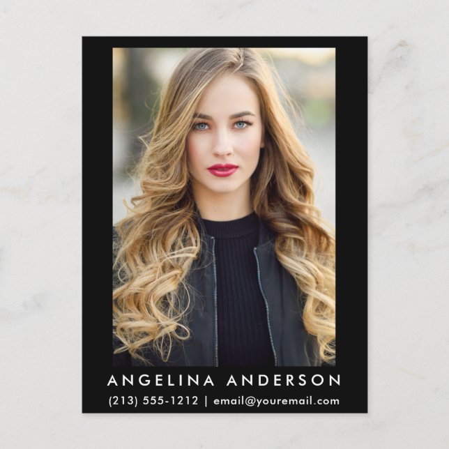 Actor Model Photo Postcard - Black (Front)